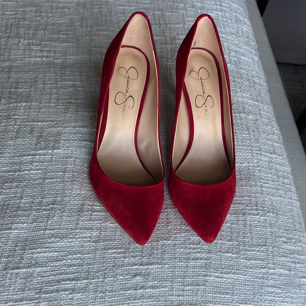 Jessica Simpson Red Suede Women's pumps.